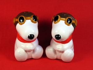 Benjamin & Medwin Snoopy Flying Ace Salt and Pepper Shakers (New But Near Mint)