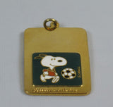 Snoopy Cloisonne Pendant / Key Fob - Soccer