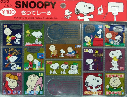 Peanuts Postage Stamp-Style Metallic Stickers