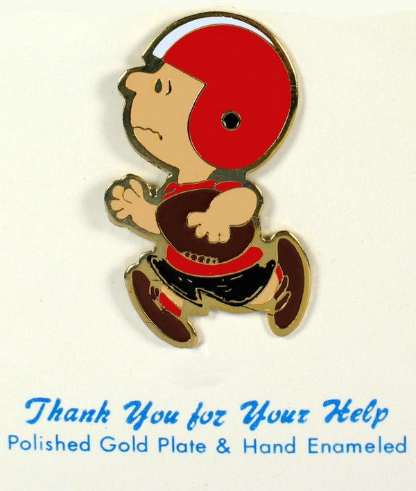 Gold-Plated　Pin　Charlie　Football　Brown　Player
