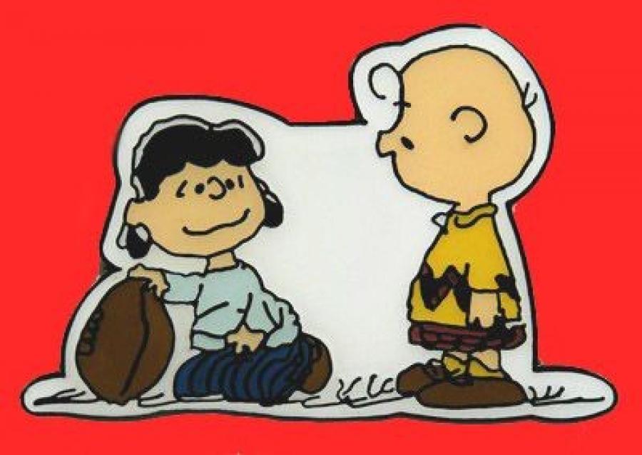 Charlie Brown and Lucy Football Pin