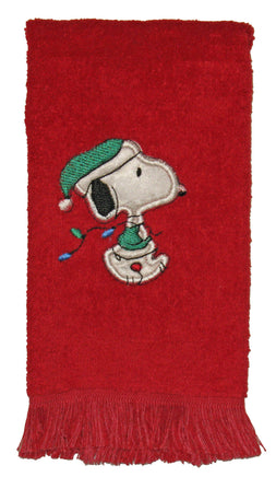 Snoopy Santa Fingertip Towel - snoopn4pnuts.com