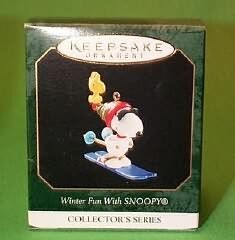 1999 Winter Fun With Snoopy #2 Miniature Christmas Ornament