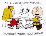 Peanuts Gang Motivational Wall Poster - Attitude Is Contagious!