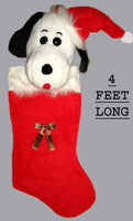GIANT VINTAGE SNOOPY CHRISTMAS STOCKING