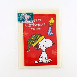 Snoopy Mini Christmas Card With Metallic Accents - snoopn4pnuts.com