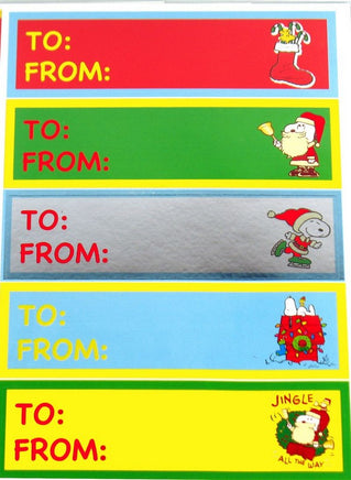 Snoopy Christmas Gift Tag Stickers