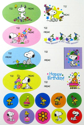 Snoopy Birthday Gift Tags And Seals Set
