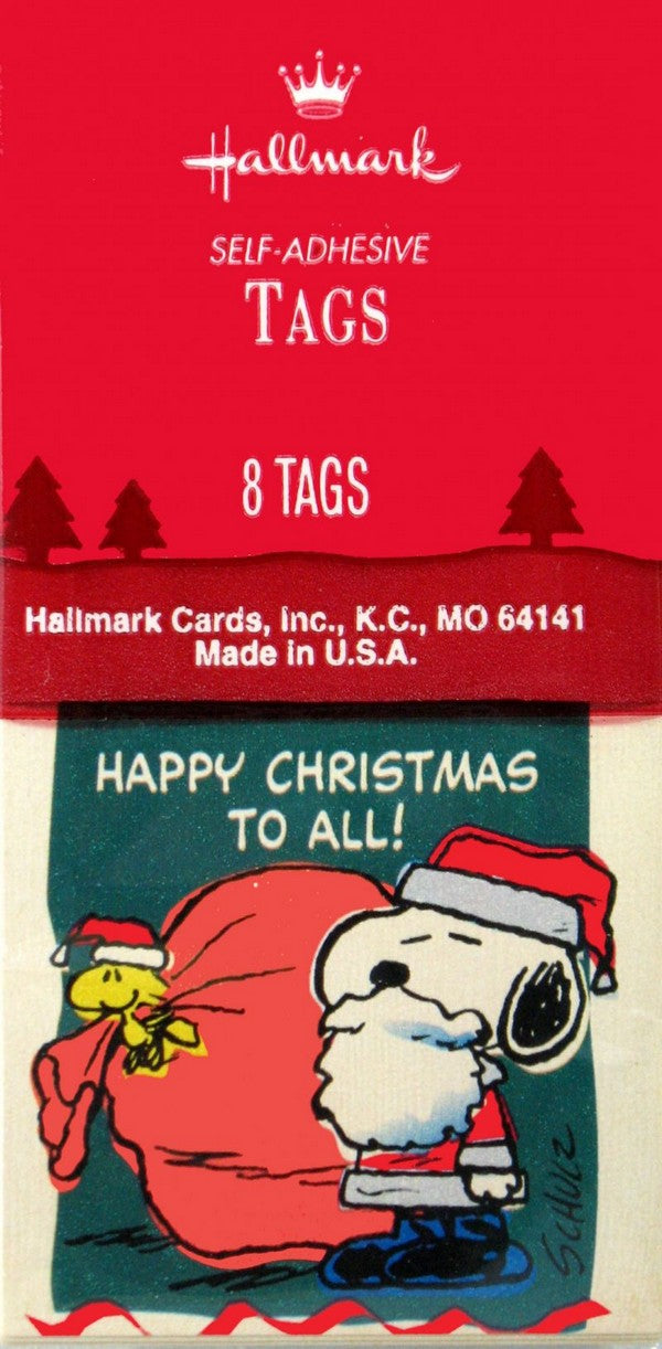 Snoopy Vintage Mini Self-Adhesive Christmas Gift Tags