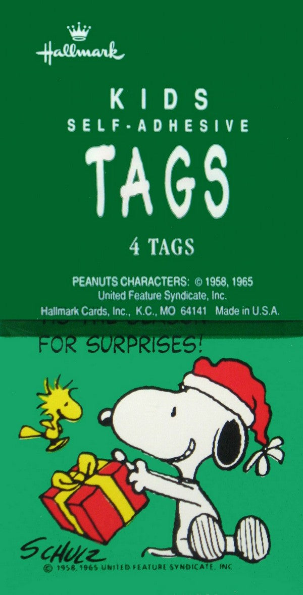 Snoopy Vintage Mini Self-Adhesive Christmas Gift Tags
