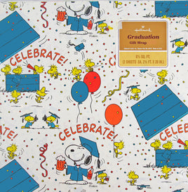 Snoopy and Woodstock Vintage Graduation Gift Wrap - snoopn4pnuts.com