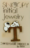 Snoopy Alphabet Cloisonne Pin - Gold 