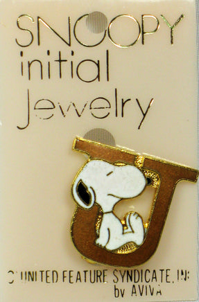 Snoopy Alphabet Cloisonne Pin - Gold "U" - snoopn4pnuts.com