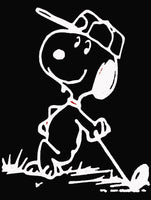 Snoopy Golfer Die-Cut Vinyl Decal - White