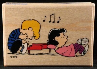 Schroeder And Lucy Rubber Stamp