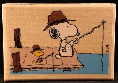 Fishing Time Rubber Stamp