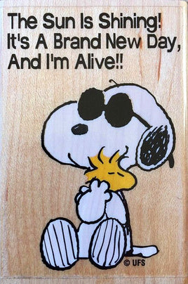 Snoopy Woodstock Hug RUBBER STAMP - snoopn4pnuts.com