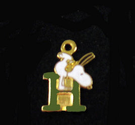 Snoopy Alphabet Cloisonne Charm - Green "H" - snoopn4pnuts.com