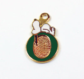 Snoopy Alphabet Cloisonne Charm - Green "O"