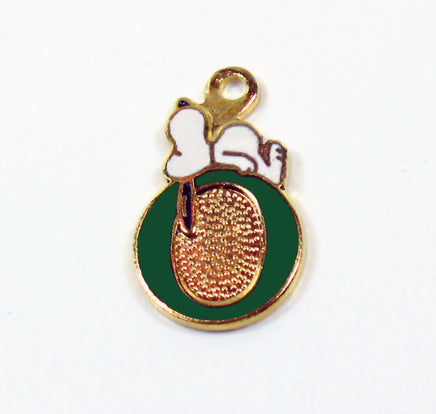 Snoopy Alphabet Cloisonne Charm - Green "O"
