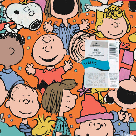 Peanuts Gang Party Vintage Gift Wrap - snoopn4pnuts.com