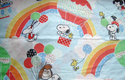 Vintage Peanuts Gang Pillow Case - Hot Air Balloon