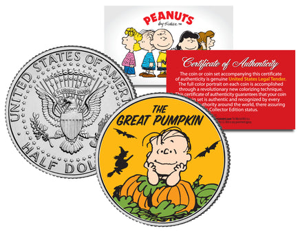 Peanuts Halloween JFK Kennedy Half Dollar U.S. 3 - Coin Set - Licensed ON SALE! - snoopn4pnuts.com