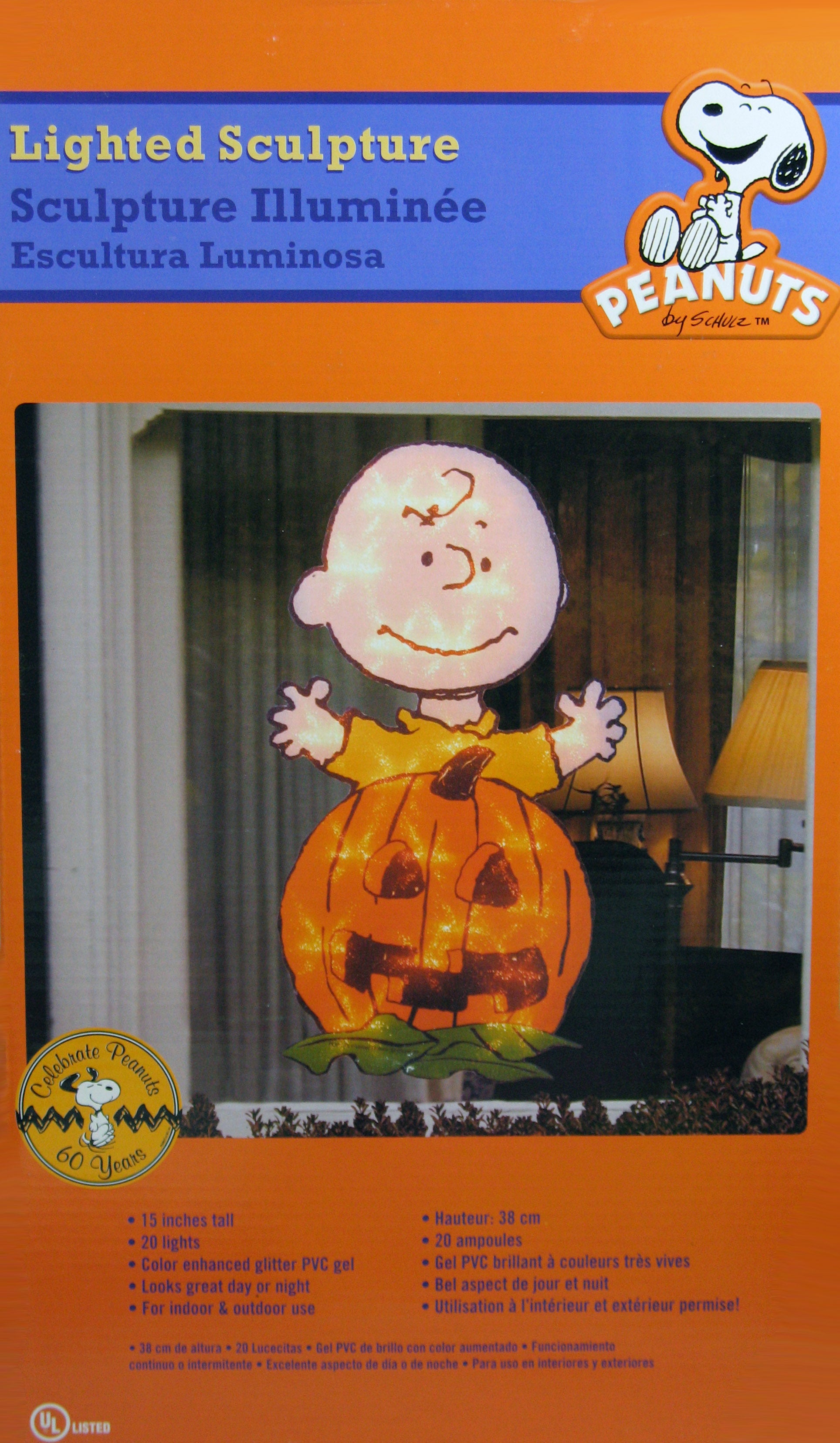 Peanuts Gang Halloween Pre-Lit Indoor/Outdoor Window Decor - Charlie B