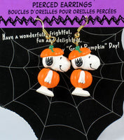 Snoopy Halloween Pumpkin Earrings