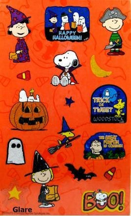 Peanuts Gang Halloween Glitter Stickers