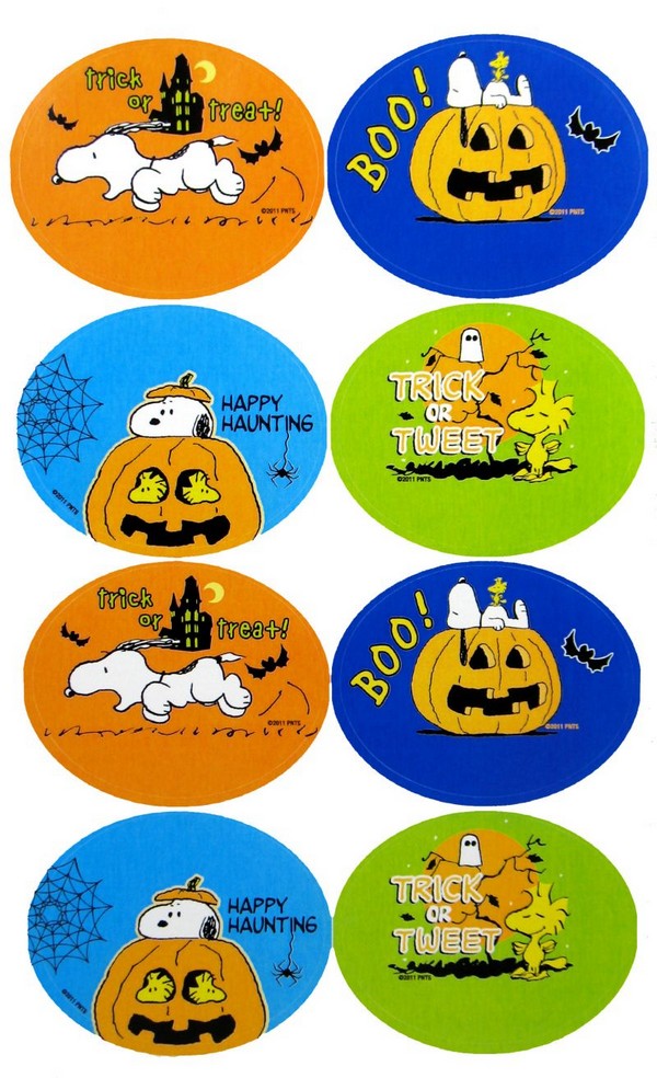 Snoopy and Woodstock Halloween Stickers / Seals