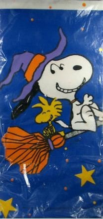 Snoopy On Broom Halloween Table Cover (Purple Background)