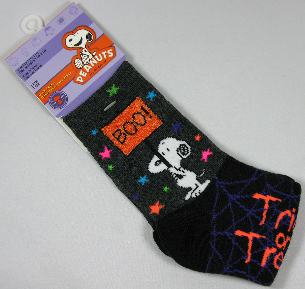 Kids Snoopy Halloween Socks (Size 7 1/2-3 1/2)