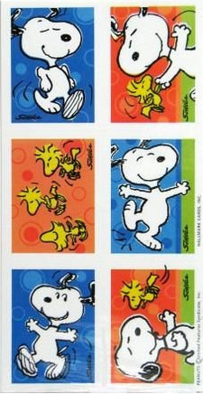 Dancing Snoopy And Woodstock Stickers