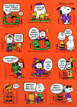 Peanuts Gang Vintage Halloween Stickers - 8 Sheets/Special Low Price!