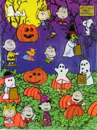 Peanuts Gang Halloween Repositionable / Reusable Stickers And Play Sheet - On Sale!