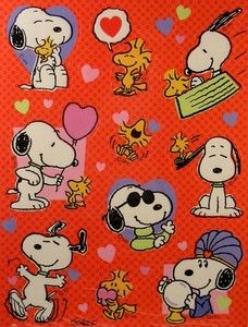 Snoopy And Woodstock Love Stickers