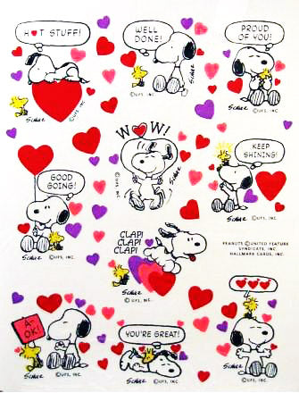 Peanuts Gang Valentine's Day Rewards Stickers