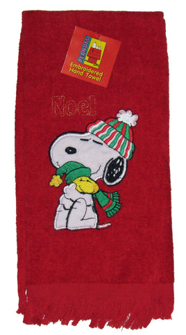 Snoopy Santa Embroidered Hand Towel - Noel - snoopn4pnuts.com