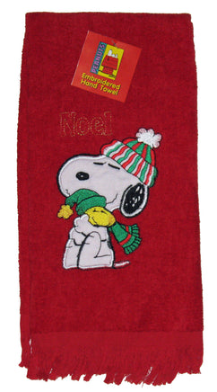 Snoopy Santa Embroidered Hand Towel - Noel - snoopn4pnuts.com