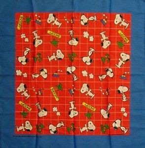 Snoopy Large Vintage Handkerchief / Scarf / Bandanna (New But Near Mint)
