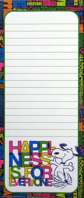 Snoopy Magnetic Note Pad - Happiness Is...