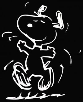 Happy Snoopy Die-Cut Vinyl Decal - White