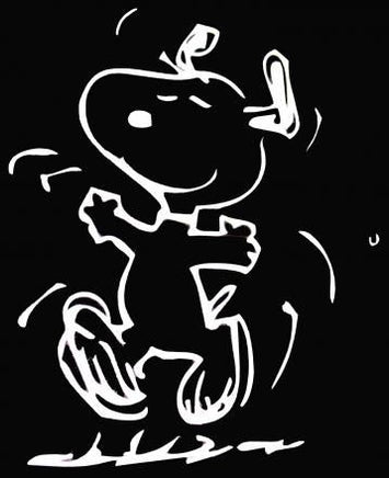 Happy Snoopy Die-Cut Vinyl Decal - White