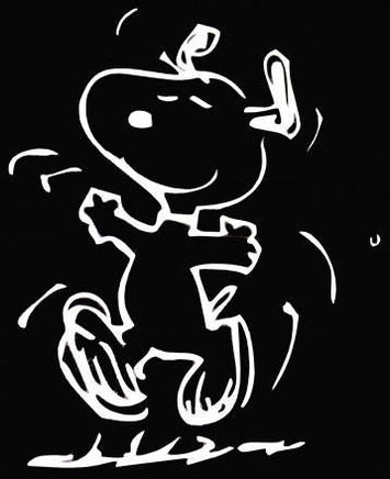 Happy Snoopy Die - Cut Vinyl Decal - White - snoopn4pnuts.com