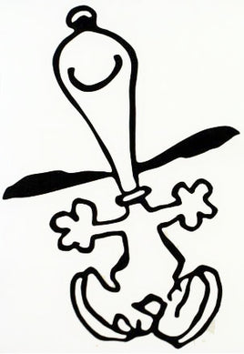 Happy Snoopy Die-Cut Vinyl Decal - Black