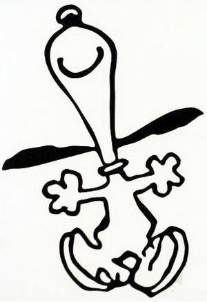 Happy Snoopy Die-Cut Vinyl Decal - Black