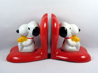 Snoopy and Woodstock on Hearts Bookends (New But Near Mint)