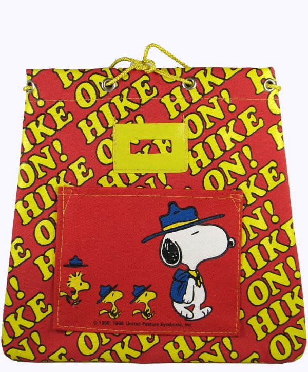 Snoopy Beaglescout Vintage Backpack / Tote Bag - "Hike On!"