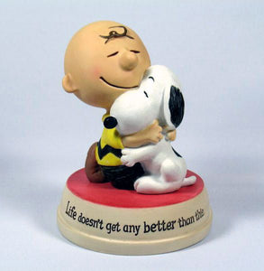 60th Anniversary Hallmark Figurine: Charlie Brown and Snoopy Hug Figurine